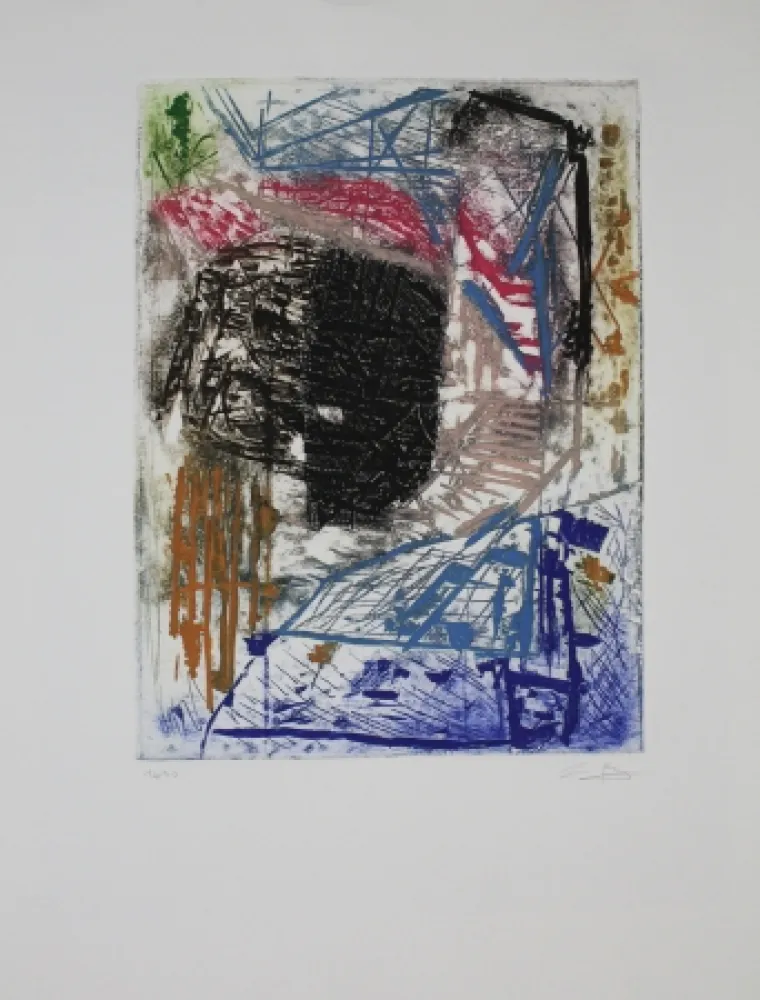 Grabado Bissière - Le grillon / The Cricket