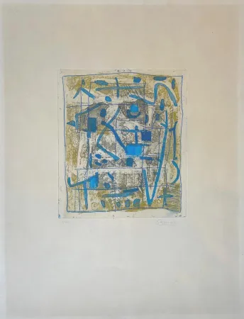 Aguafuerte Y Aguatinta Bissiere - Soleil noir 