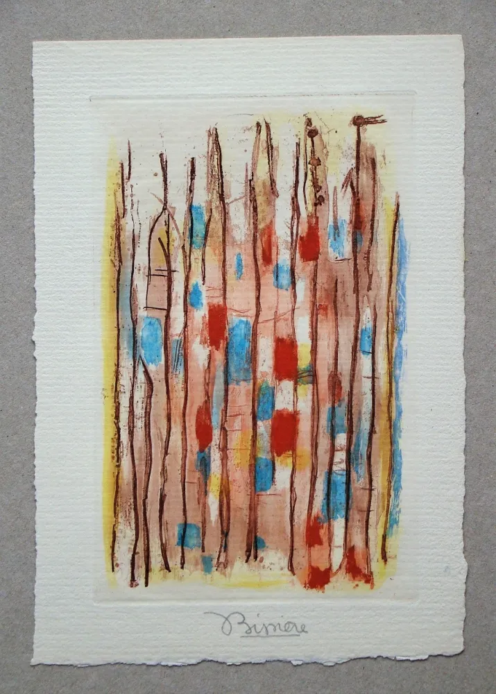 Aguatinta Bissiere - Untitled composition