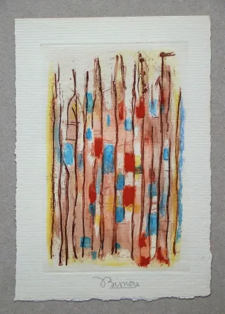 Aguatinta Bissiere - Untitled composition