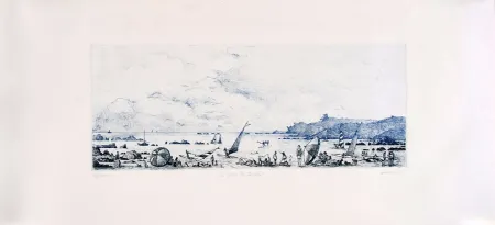 Grabado Blanpain - La plage du Pouldu