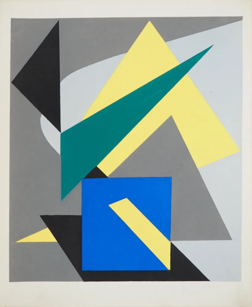 Litografía Bloc - Abstraction géométrique