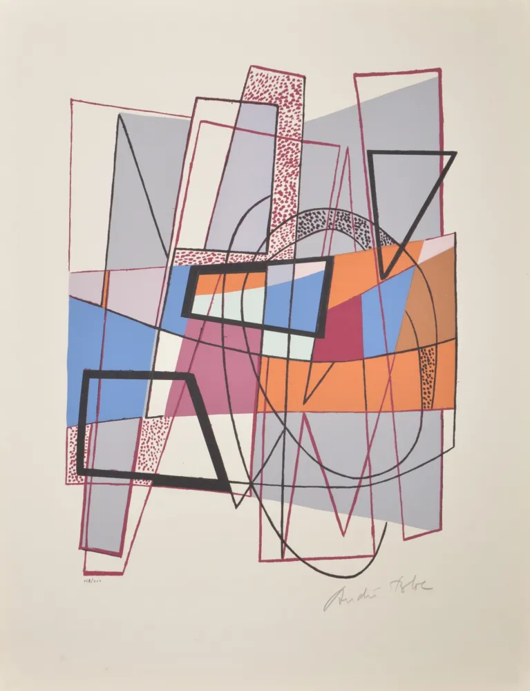 Serigrafía Bloc - Composition, 1954 - Hand-signed
