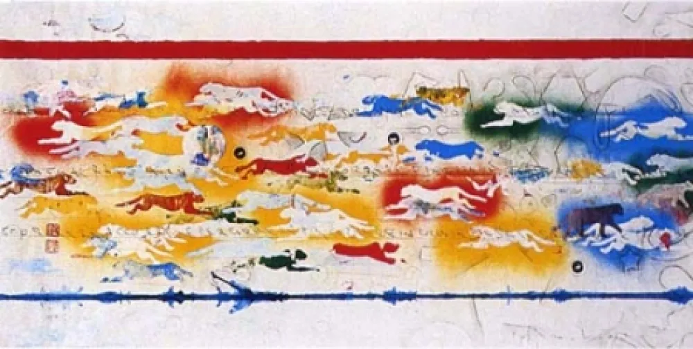 Serigrafía Boetti - La Natura, una faccenda ottusa (Pantere)