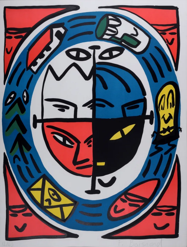 Litografía Boisrond - 4 faces, 1984 - Hand-signed