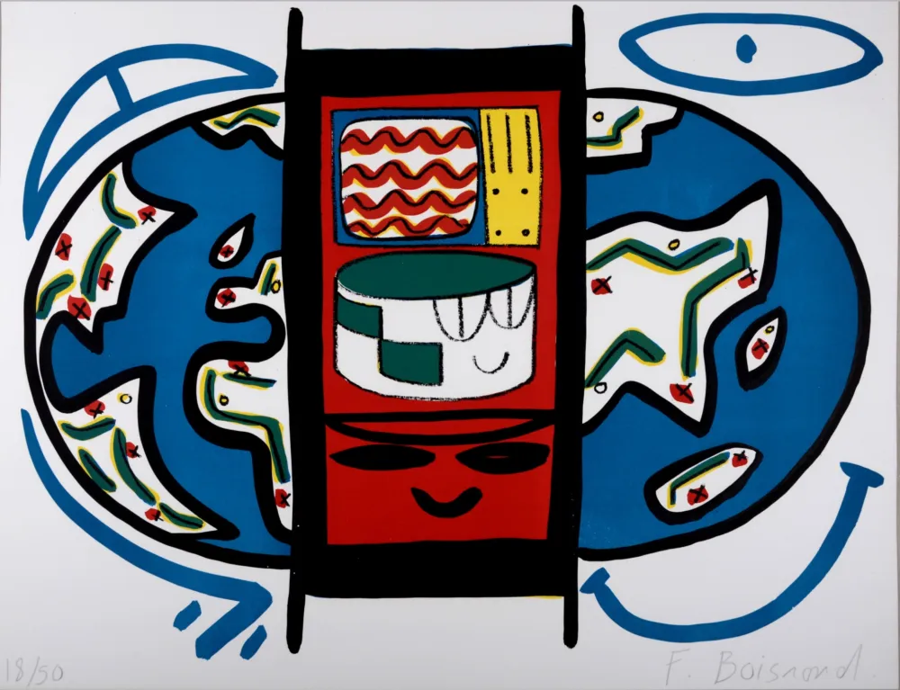 Litografía Boisrond - Mappemonde, 1984 - Hand-signed
