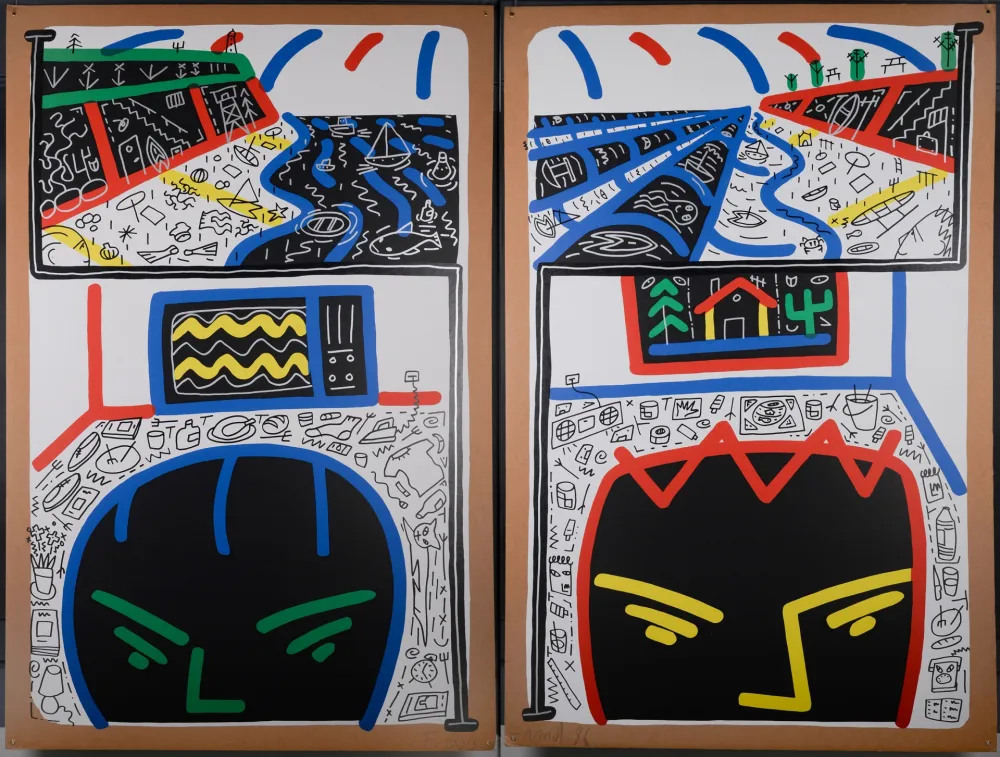 Serigrafía Boisrond - Rêve de plage, 1986 (Diptyque)