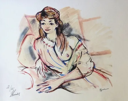 Litografía Bonabel -  Louis-Ferdinand Céline - AUTOPORTRAIT / SELF-PORTRAIT