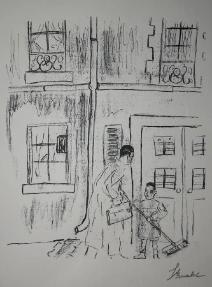 Grabado Bonabel - Louis-Ferdinand Céline - Gravure Originale - Voyage au Bout de la Nuit