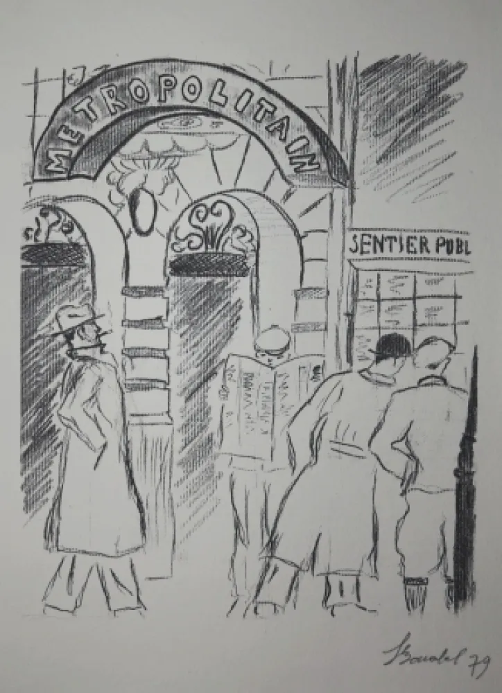 Grabado Bonabel - Louis-Ferdinand Céline - Gravure Originale 