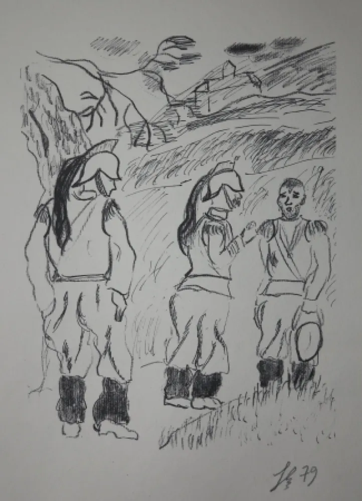 Grabado Bonabel - Louis-Ferdinand Céline - Gravure Originale - Voyage au Bout de la Nuit