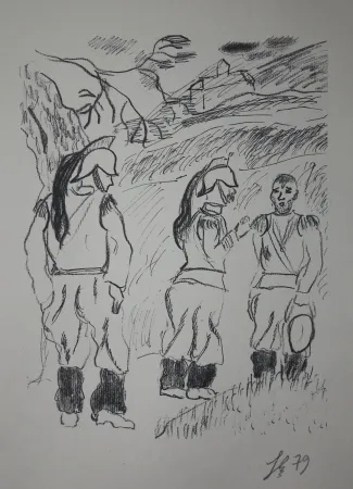 Grabado Bonabel - Louis-Ferdinand Céline - Gravure Originale - Voyage au Bout de la Nuit