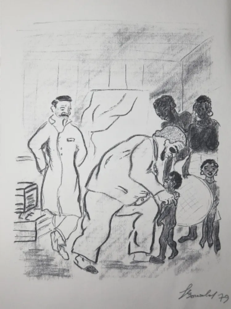 Grabado Bonabel - Louis-Ferdinand Céline - Gravure Originale - Voyage au Bout de la Nuit