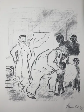 Grabado Bonabel - Louis-Ferdinand Céline - Gravure Originale - Voyage au Bout de la Nuit