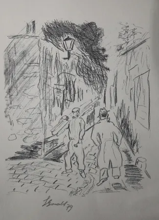 Grabado Bonabel - Louis-Ferdinand Céline - Gravure Originale - Voyage au Bout de la Nuit