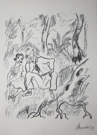 Grabado Bonabel - Louis-Ferdinand Céline - Gravure Originale - Voyage au Bout de la Nuit