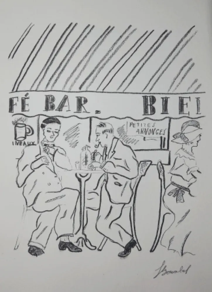 Grabado Bonabel - Louis-Ferdinand Céline - Gravure Originale - Voyage au Bout de la Nuit