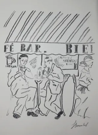 Grabado Bonabel - Louis-Ferdinand Céline - Gravure Originale - Voyage au Bout de la Nuit