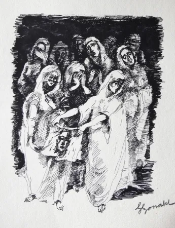 Grabado Bonabel - Louis-Ferdinand Céline / Lucette Almansor - Gravure Originale - Répétion ballet en costume