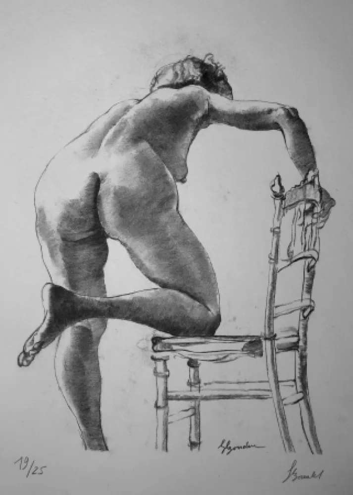 Litografía Bonabel - Louis-Ferdinand Céline - Nu Feminin / Female Nude - 1938