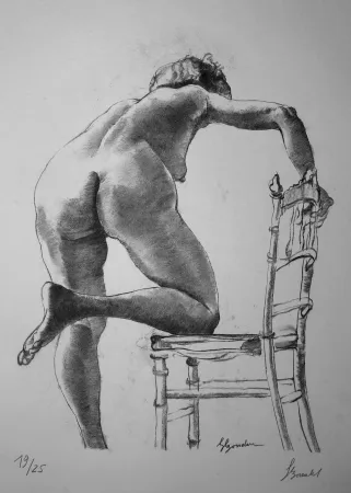 Litografía Bonabel - Louis-Ferdinand Céline - Nu Feminin / Female Nude - 1938