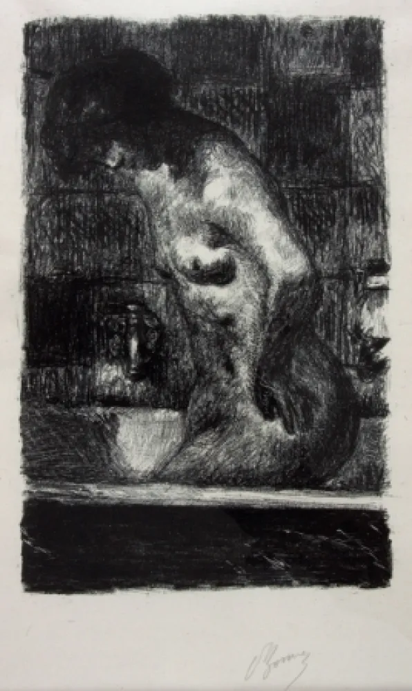 Litografía Bonnard - Femme Nue Debout dans sa Baignoire