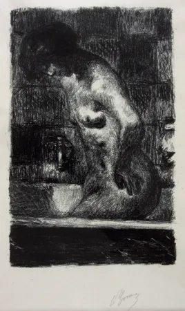 Litografía Bonnard - Femme Nue Debout dans sa Baignoire