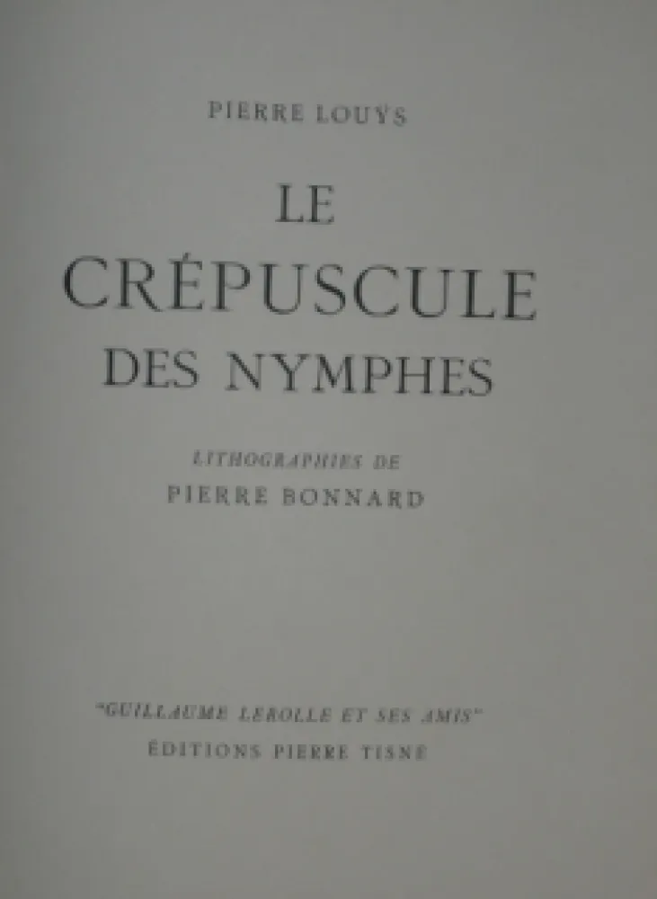 Libro Ilustrado Bonnard - LE CREPUSCULE DES NYMPHES