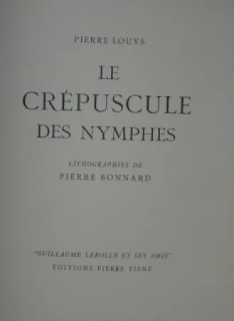 Libro Ilustrado Bonnard - LE CREPUSCULE DES NYMPHES