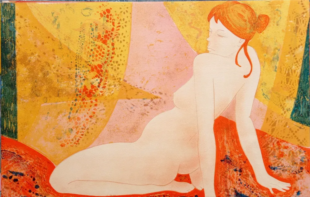 Litografía Bonnefoit - Alain Bonnefoit - Nude, Chromolithograph on Arches paper, Hand signed, cca 70-80's