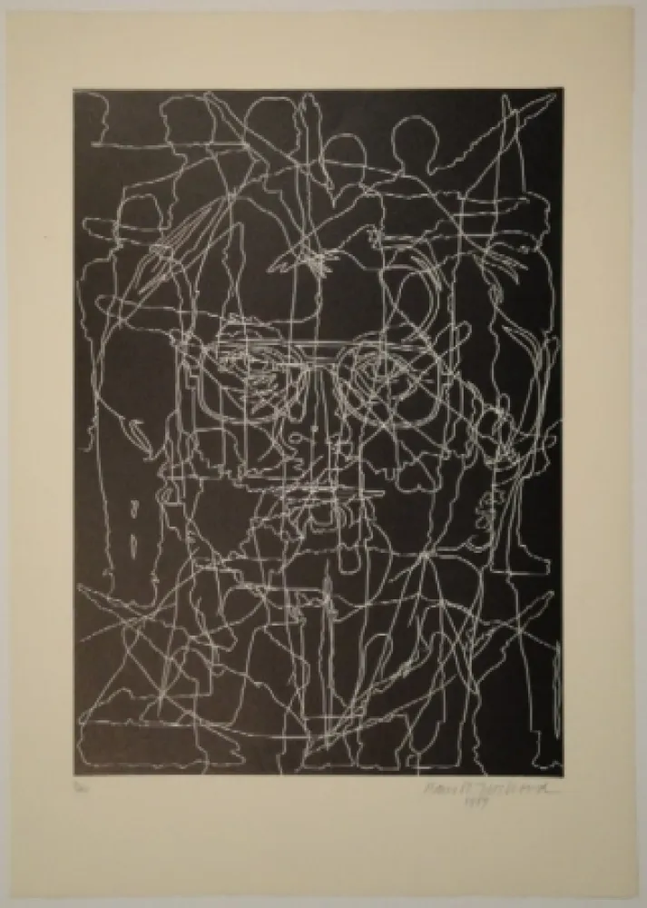 Linograbado Bosshard - Selbstbildnis mit Schülern