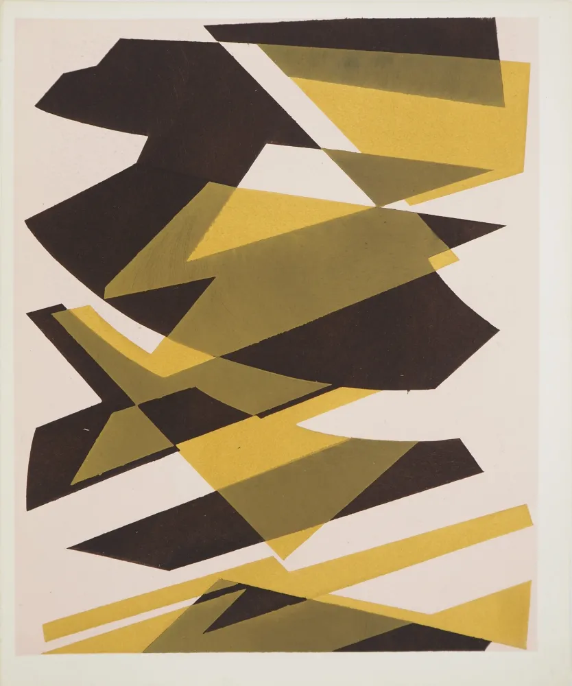 Litografía Bozzolini - Strates abstraites