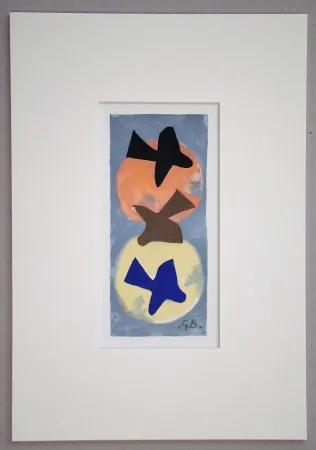 Litografía Braque (After) - Soleil et Lune I.