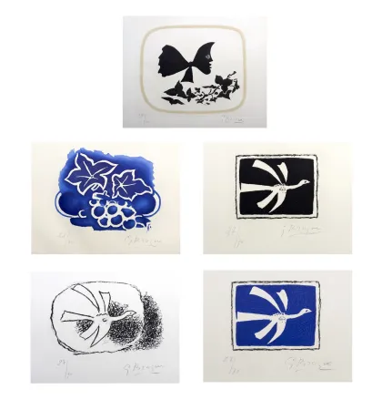 Aguafuerte Y Aguatinta Braque - AOÛT. Suite complète signée des gravures + 1 gravure inédite (Louis Broder, 1958)