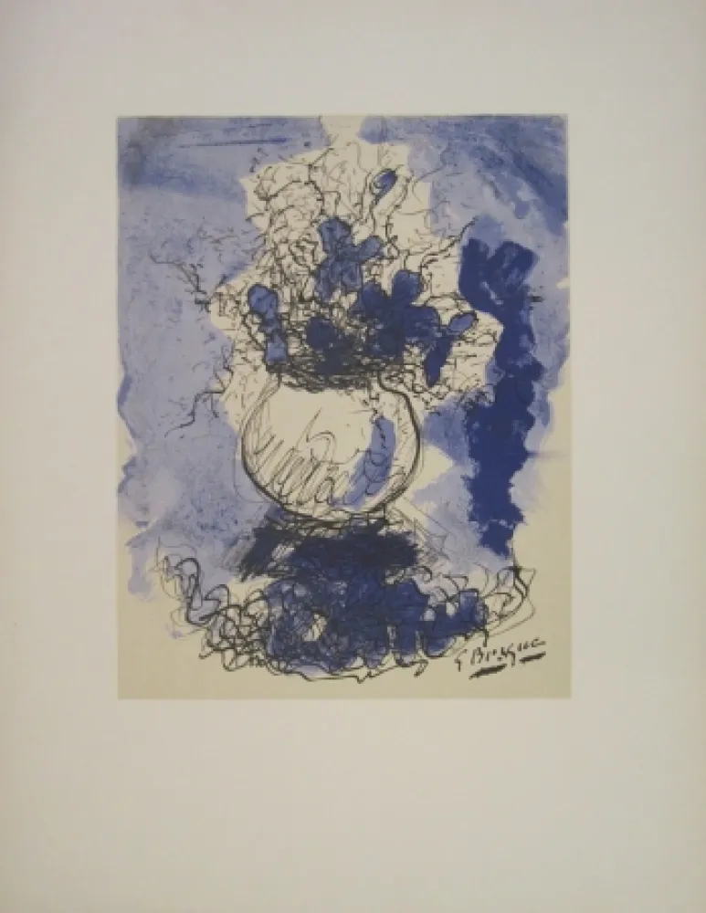 Litografía Braque - Bouquet de fleurs à l’aquarelle