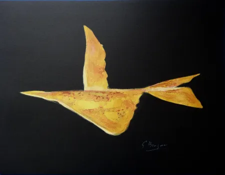 Litografía Braque - Composition dorée