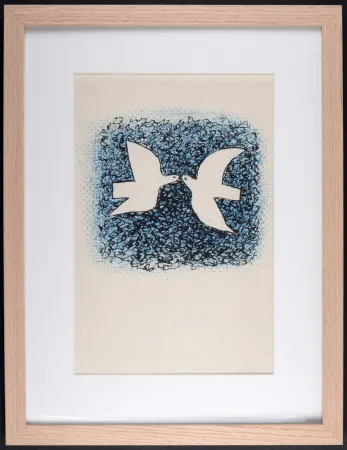 Litografía Braque - Couple d'oiseaux, 1963 - Framed