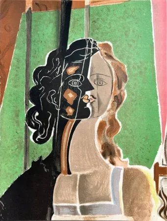 Litografía Braque - Cubist Portrait
