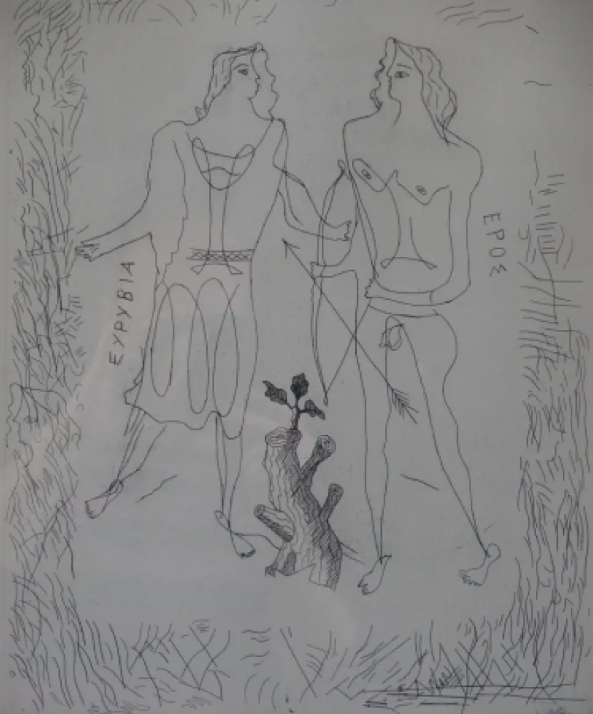Aguafuerte Braque - Eurybia et Eros