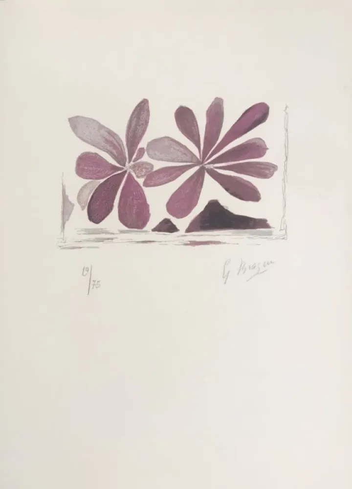 Litografía Braque - Fleurs de l'air 