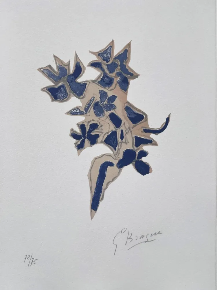 Litografía Braque - Giroflée bleue 