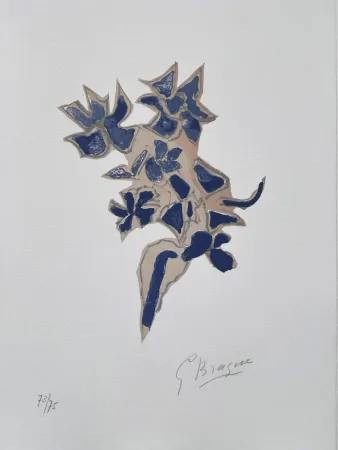 Litografía Braque - Giroflée bleue 