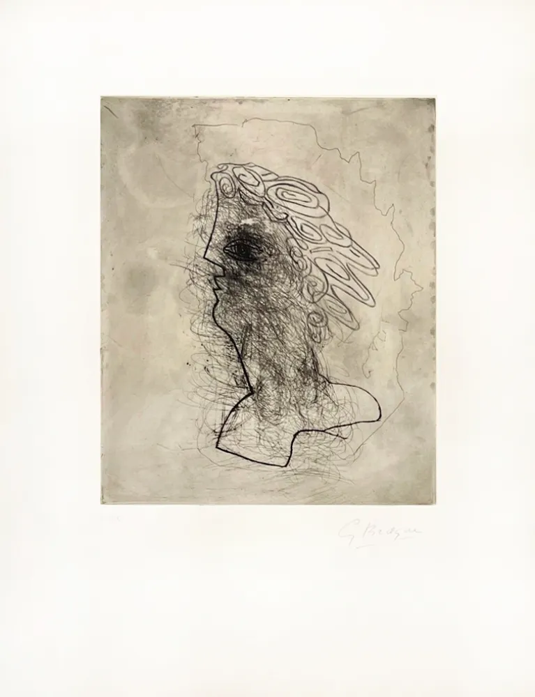 Grabado Braque - Grande tête
