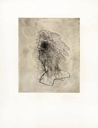 Grabado Braque - Grande tête