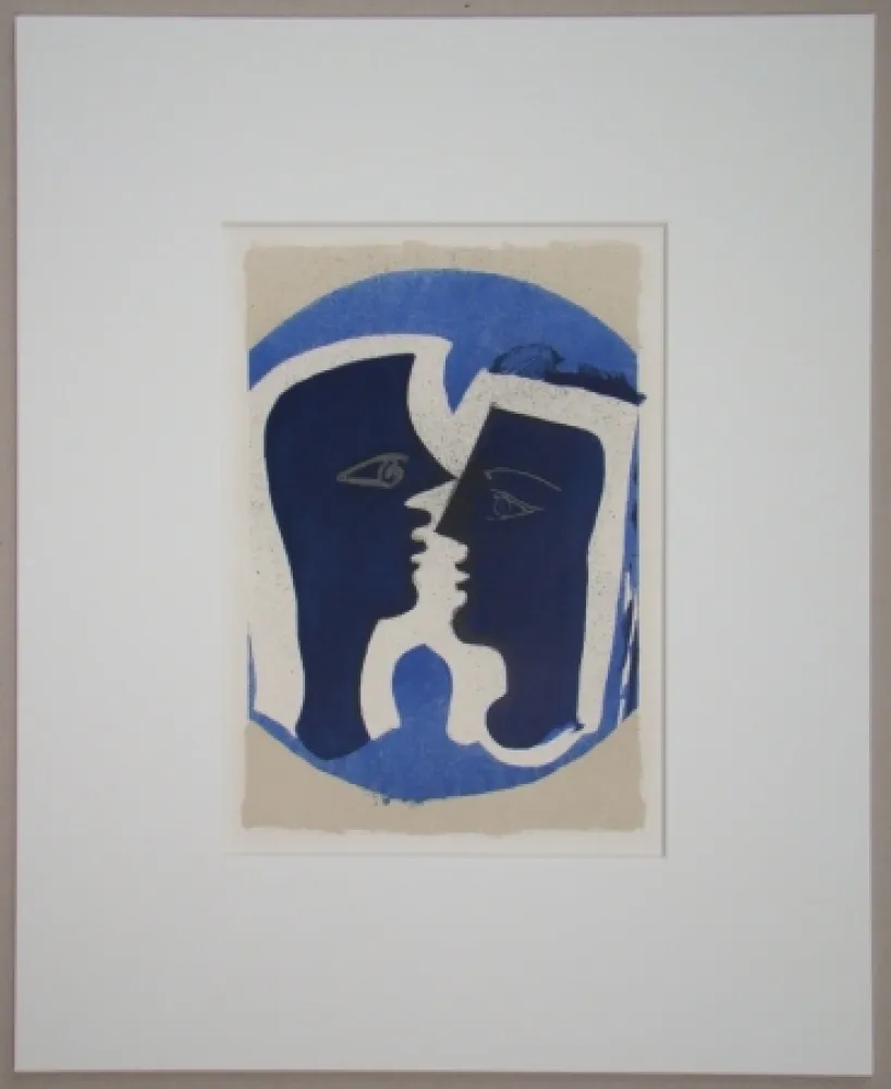 Litografía Braque - Le Couple - Lettera Amorosa