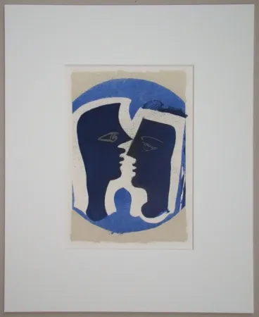 Litografía Braque - Le Couple - Lettera Amorosa