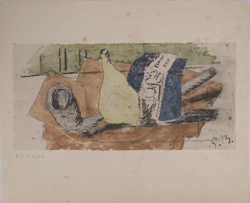 Litografía Braque - Le paquet de bleu