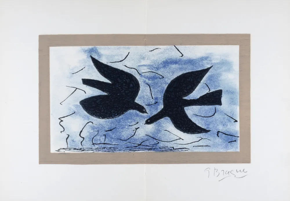 Litografía Braque - Les deux Oiseaux, 1966
