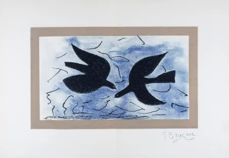 Litografía Braque - Les deux Oiseaux, 1966