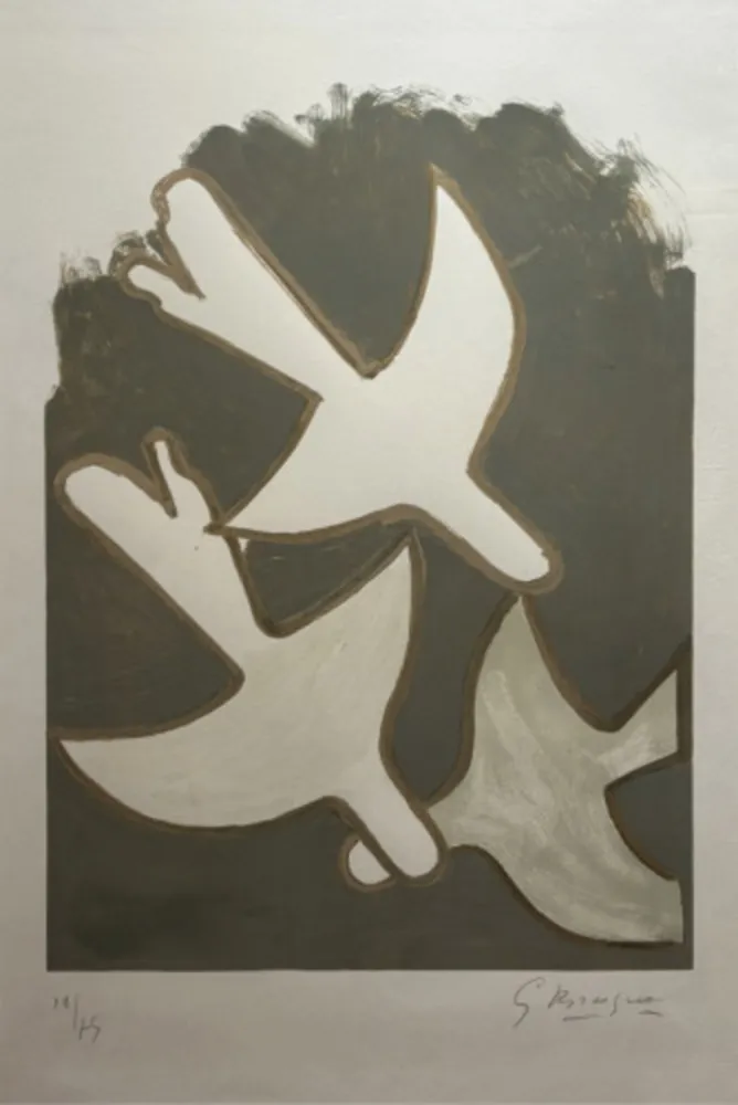 Litografía Braque - Les Oiseaux Blancs